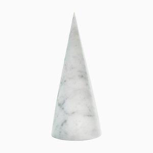 Cono decorativo grande in marmo bianco di Carrara