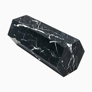 Large Decorative Prism or Bookend in Black Marquina Marble