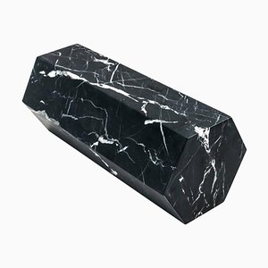 Sujetalibros o prisma decorativo grande de mármol Marquina negro