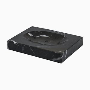 Square Soap Dish in Black Marquina Marble