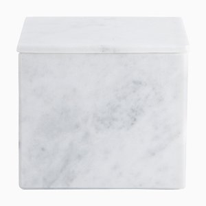 Square White Carrara Marble Box