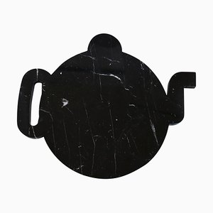 Black Marble Plate in the Shape of a Teapot