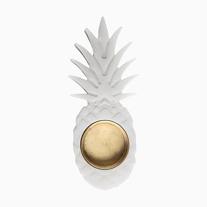 Small White Marble Ashtray with Pineapple Shape