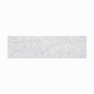 Plato largo para salmón de mármol de Carrara blanco
