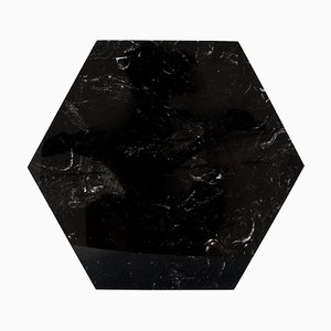 Piatto esagonale in marmo nero con sughero