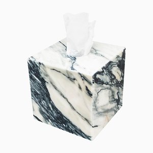 Square Tissue Box Cover in Paonazzo Marble