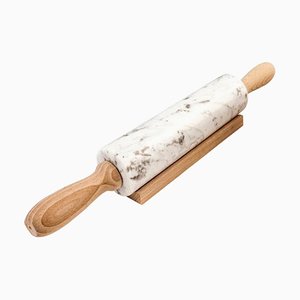 Rouleau à Pâtisserie en Marbre de Carrare Blanc
