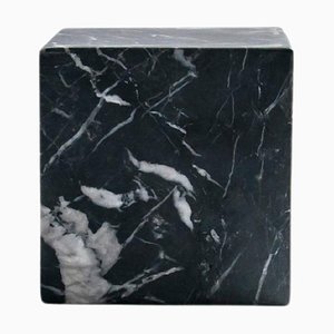 Small Decorative Paperweight Cube in Black Marquina Marble