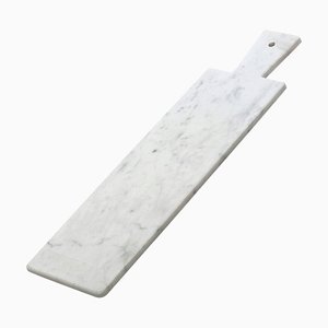 Tabla de cortar de mármol de Carrara blanco, larga