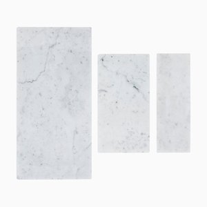 Piatti per tartine o formaggi in marmo bianco di Carrara, set di 3