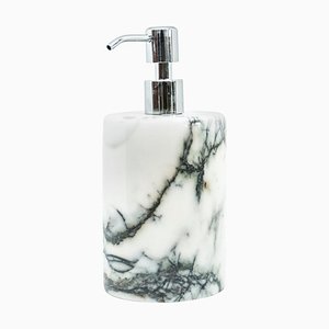 Dispenser di sapone rotondo in marmo Paonazzo