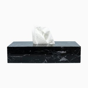 Tissue Box Cover in Black Marble