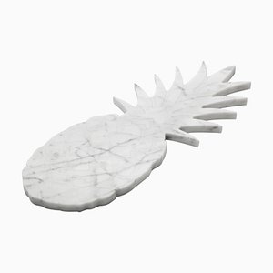 Medium Size White Marble Cutting Board or Serving Tray with Pineapple Shape