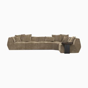 Infinito Ledersofa in Taupe von Lorenza Bozzoli