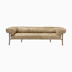 Katana Beige Leather Sofa by Paolo Rizzatto