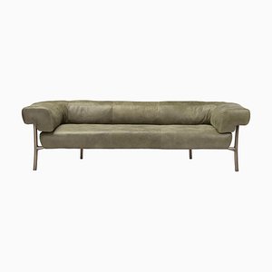 Graues Katana Ledersofa von Paolo Rizzatto