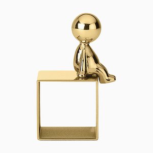 Omini Sitzender Serviettenring aus Poliertem Messing von Stefano Giovannoni