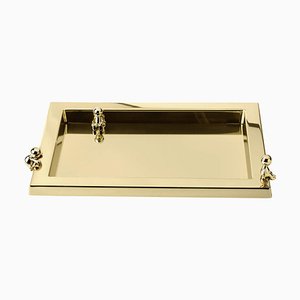 Omini Tray in Polished Brass by Stefano Giovannoni