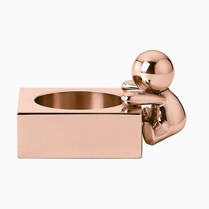 Quadratisches Omini Teelicht in Roségold von Stefano Giovannoni