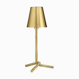 Mio Table Lamp in Satin Brass by Aldo Cibic