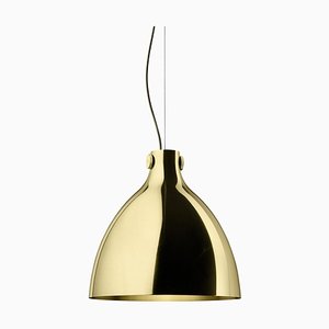 Round Suspension Lamp in Polished Brass by Elisa Giovannoni