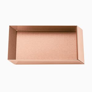 Small Axonometry Copper Rectangular Tray by Elisa Giovannoni