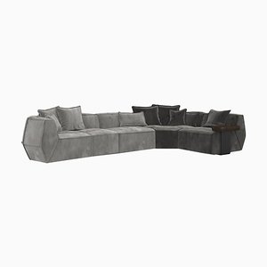 Zweifarbiges Infinito Ledersofa von Lorenza Bozzoli