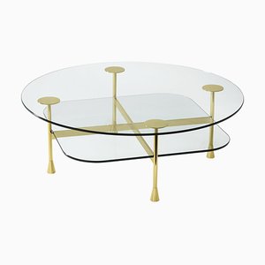 Da Vinci Coffee Table in Crystal and Polished Brass by Richard Hutten