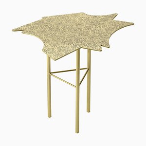 Ninfee Side Table in Satin Brass by Alessandro Mendini