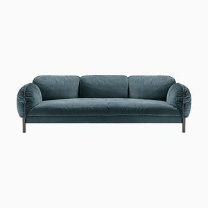 Tarantino Blue Velvet Sofa by Lorenza Bozzoli