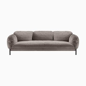 Tarantino Taupe Velvet Sofa by Lorenza Bozzoli