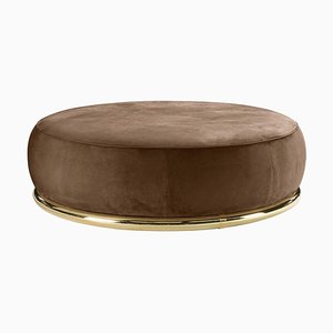 Abbracci Round Brown Ottoman by Lorenza Bozzoli