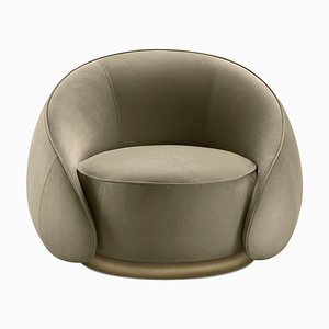 Abbracci Circular Green Armchair by Lorenza Bozzoli