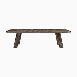 Native Dark Emperador Rectangular Dining Table by S. Giovannoni