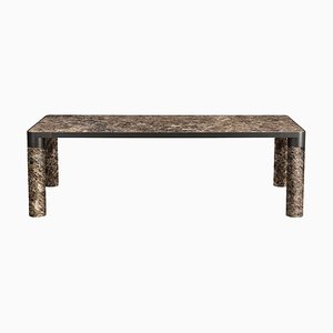Bold Rectangular Brown Marble Dining Table by Elisa Giovannoni