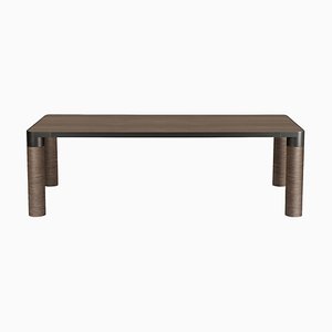 Bold Rectangular Brown Wood Dining Table by Elisa Giovannoni