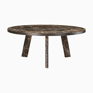 Native Dark Emperador Round Dining Table by Stefano Giovannoni