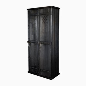 Mid-Century French Industrial Locker Cabinet with 2 Doors