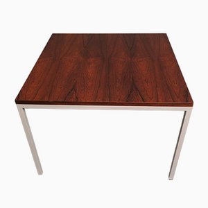 Mid-Century Rosewood Coffee Table with White Lacquered Metal Legs, 1960s