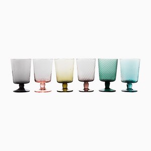 Ve_Nier Calice15 Goblets, Twisted Mixed Colors by MUN for VG, Set of 6