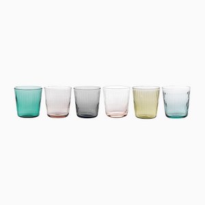 Bicchierino5.5 Liquor Glasses, Plissé Mixed Colors by MUN for VG, Set of 6