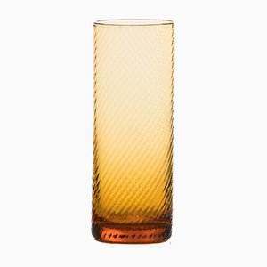 Tall Gritti Tumbler Glasses, Twisted Amber by MUN for VG, Set of 6