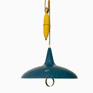 Italian Pendant Lamp with Counterweight, 1950s