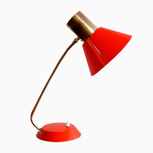 Deutsche Rote Vintage Tischlampe von Aka Electric, 1960er