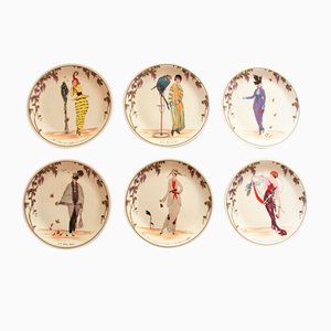 Donne, Set of 6 Collectible Villeroy & Boch Plates Design 1900, Germany, 1980s