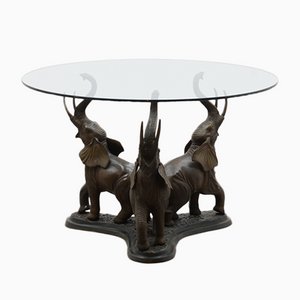 Tavolo da pranzo a forma di elefante in bronzo