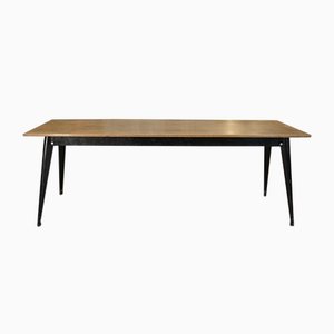 Tolix Metal and Oak Console Table, 1950