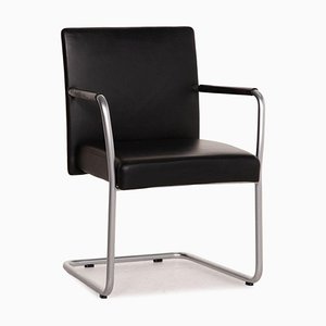 Chaise Cantilever Jason 1519 en Cuir Noir de Walter Knoll / Wilhelm Knoll