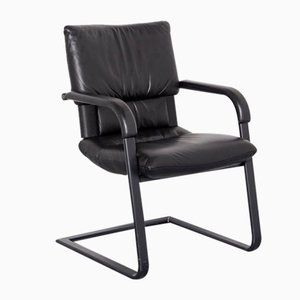 Black Leather Figura Office Chair by Mario Bellini for Vitra