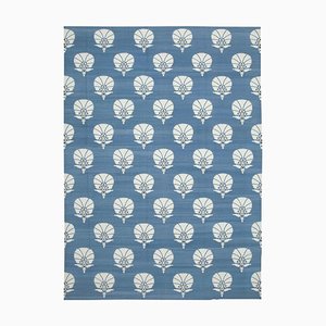 Tapis Dhurrie Bleu